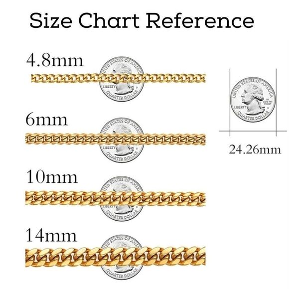 18k Gold Miami Cuban Chain Necklace - Picture 4 of 7